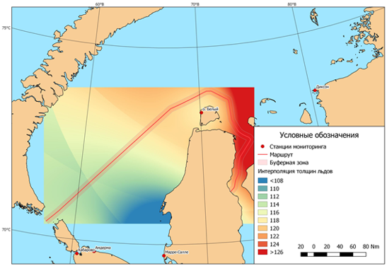 Ледовая карта карского моря на сегодня
