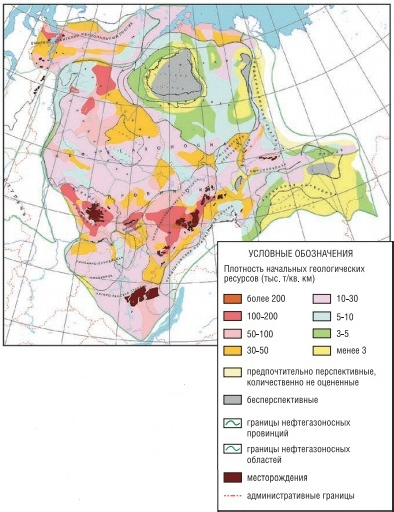 Карта нефтегазоносности сибирской платформы
